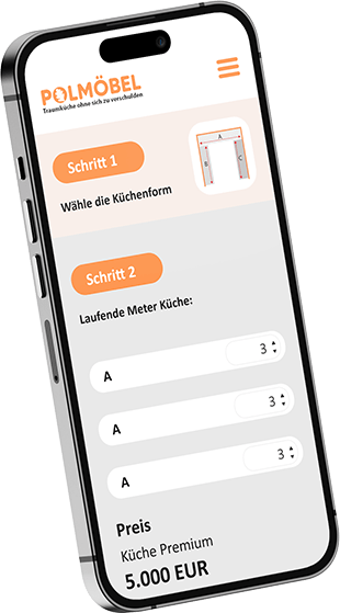 Küchenrechner für Küchenplanung Berlin auf dem Handy